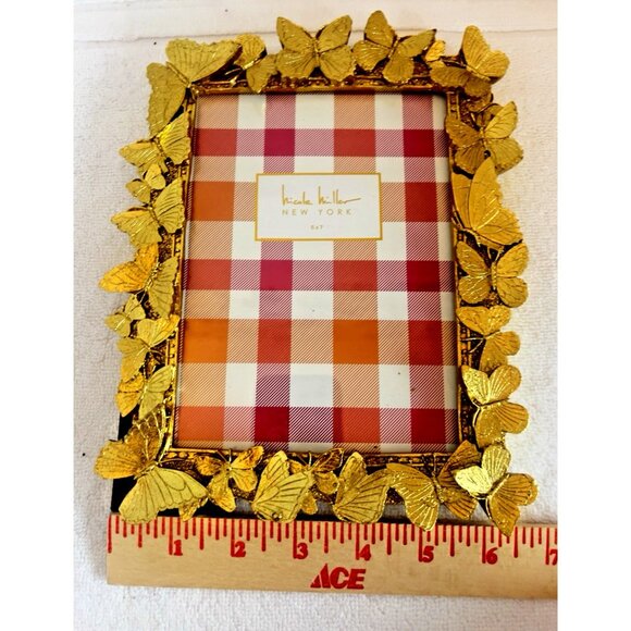Nicole Miller Butterfly Photo Frame 5 x 7 Vertical Horizontal Gold Resin Gift - Picture 8 of 11